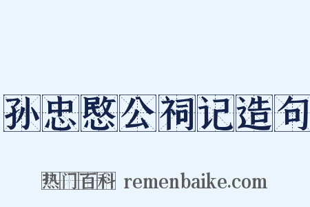 孙忠愍公祠记造句是什么意思的图片